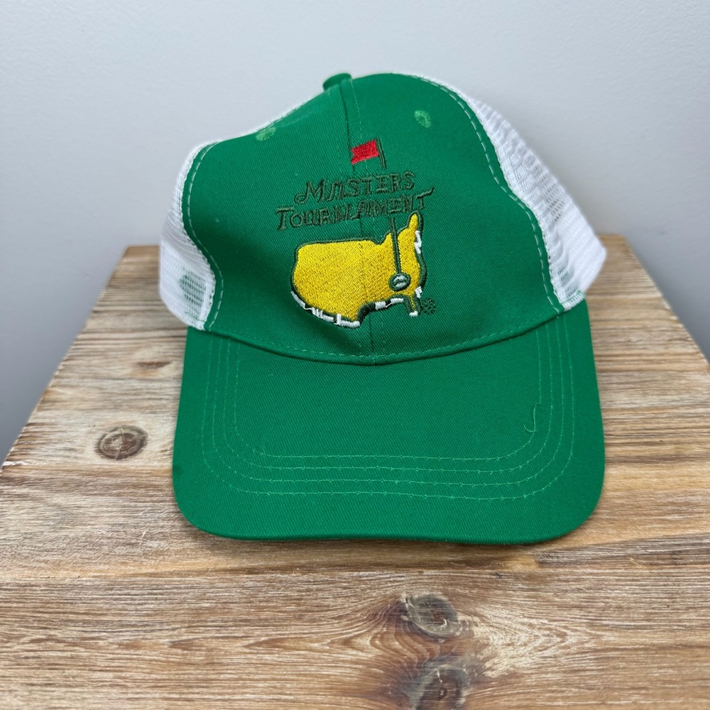 Masters Golf PGA Tournament Hat Cap Green White Trucker Mesh Snap Back